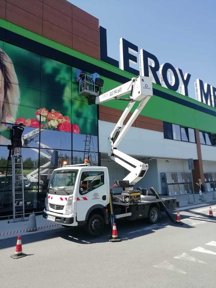 Podnośnik koszowy, zwyżka  24m Wrocław wynajem, wycinki, usługi