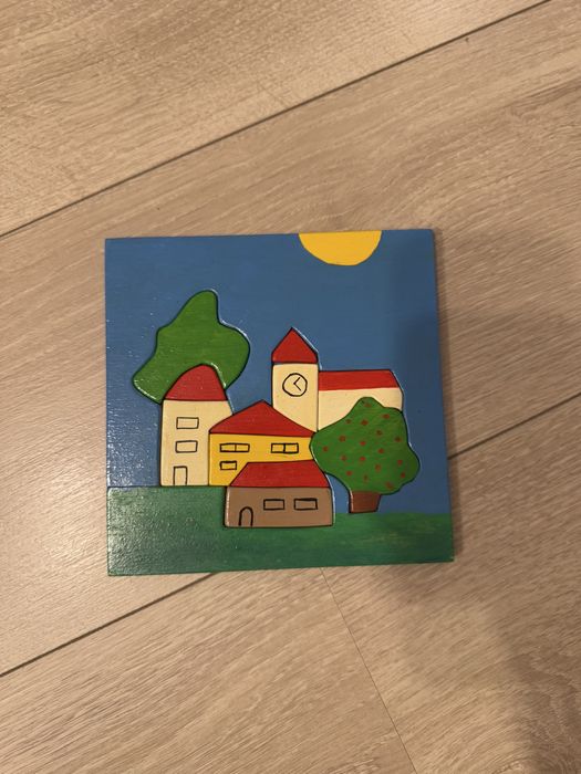 Drewniane układanki dla dzieci + gratis Pluszowy Słoń