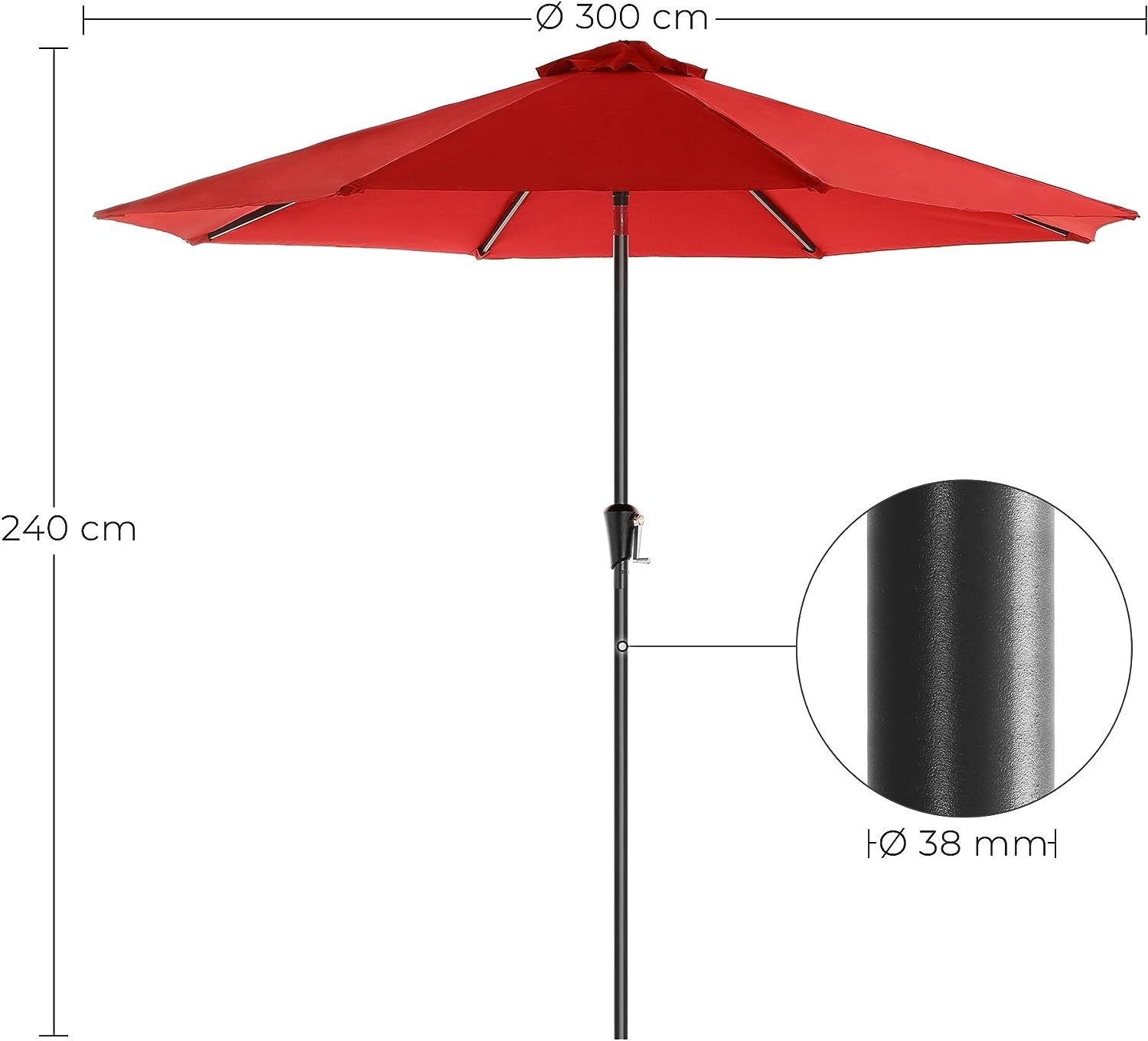 Parasol ogrodowy czerwony