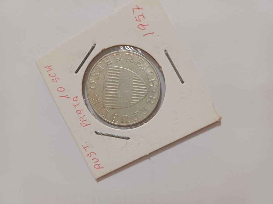 10 SCHILING da AUSTRIA em PRATA de 1957 em Muito Bem Conservada,