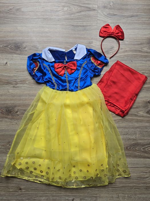 Strój przebranie kostium Śnieżki Królewna Śnieżka roz. 120 na 6-7 lat