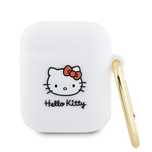 Hello Kitty HKA23DKHSH Airpods 1/2 coverbiały/white Silicone 3D Kitty
