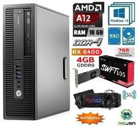 Pc-HP Low Gaming-G3-6ªG-AMD-3.7G|16G.DDr4|SSD+HDD|RX6400-4G-D6|5G|KIT