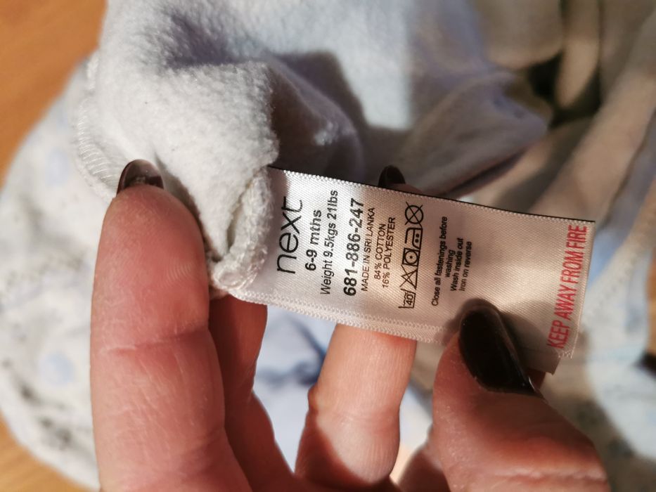 Kombinezon dresowy next pajac pajacyk bez stóp dla chłopca chłopięcy