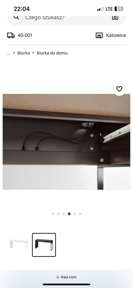 Biurko czarnobrąz MICKE Ikea