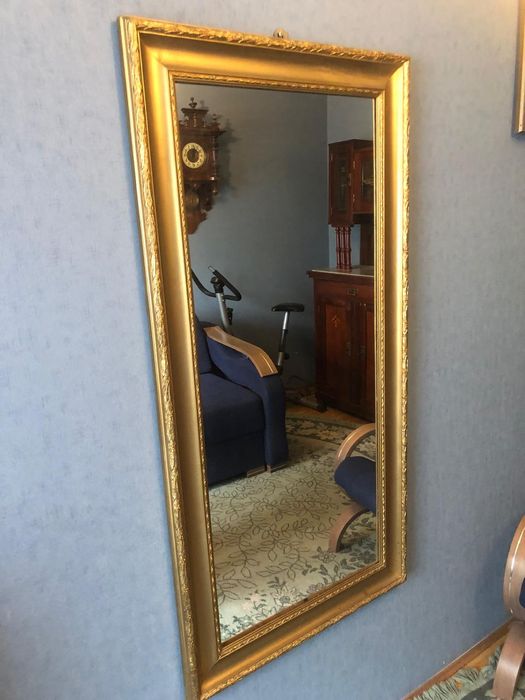 Lustro duże drewniane złocone