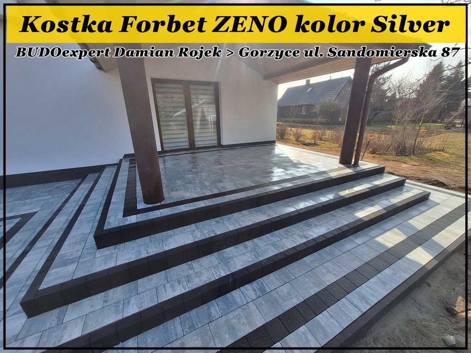 Kostka brukowa Forbet ZENO kolory Tytan Beige Tiramisu Silver Piryt