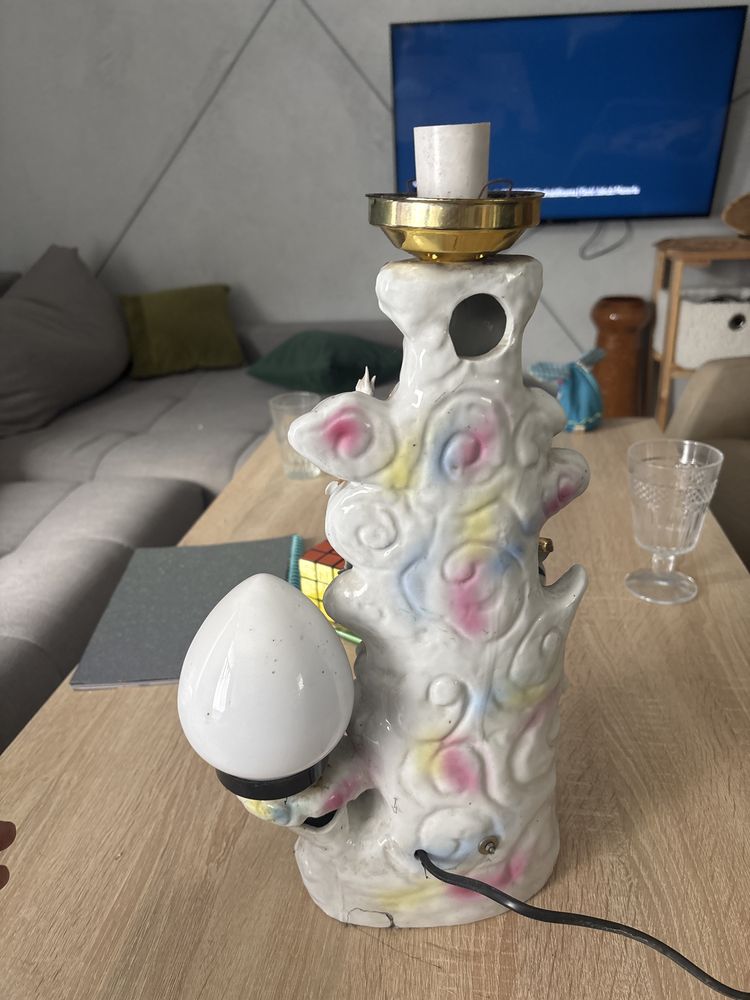 Lampa stołowa nocna porcelanowa gejsza 45 cm