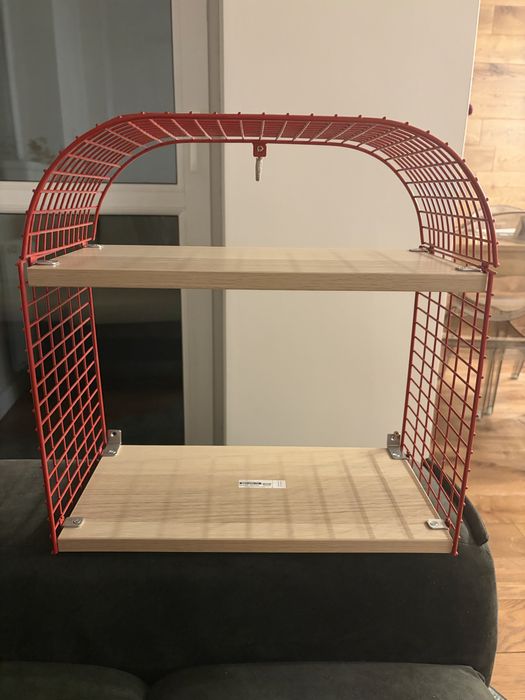 Ikea Svenshult półka, czerwona, vintage, mid-century modern