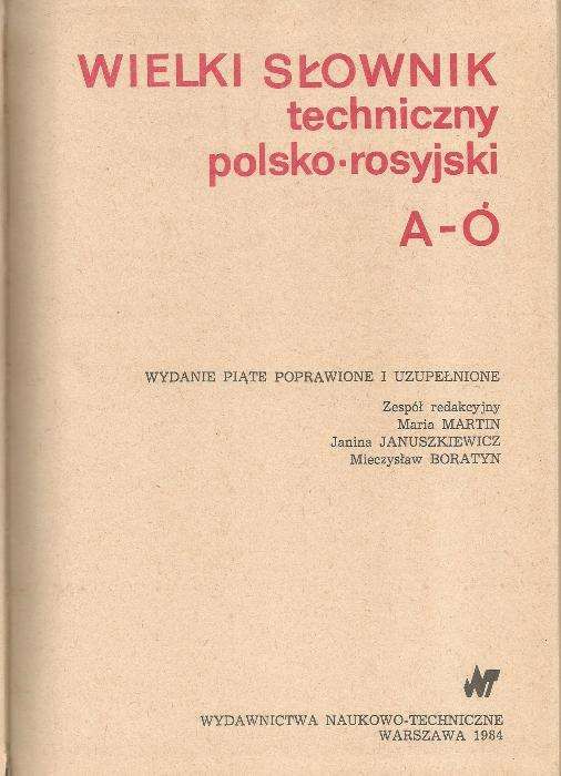 Wielki słownik polsko rosyjski T 1, 2 1984