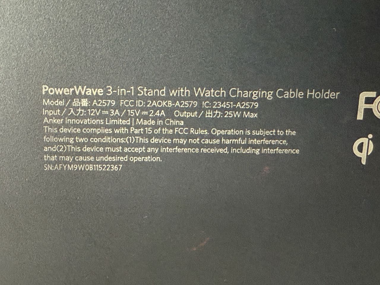 Ładowarka bezprzewodowa Anker A2579 PowerWave 3 w 1 z certyfikatem Qi