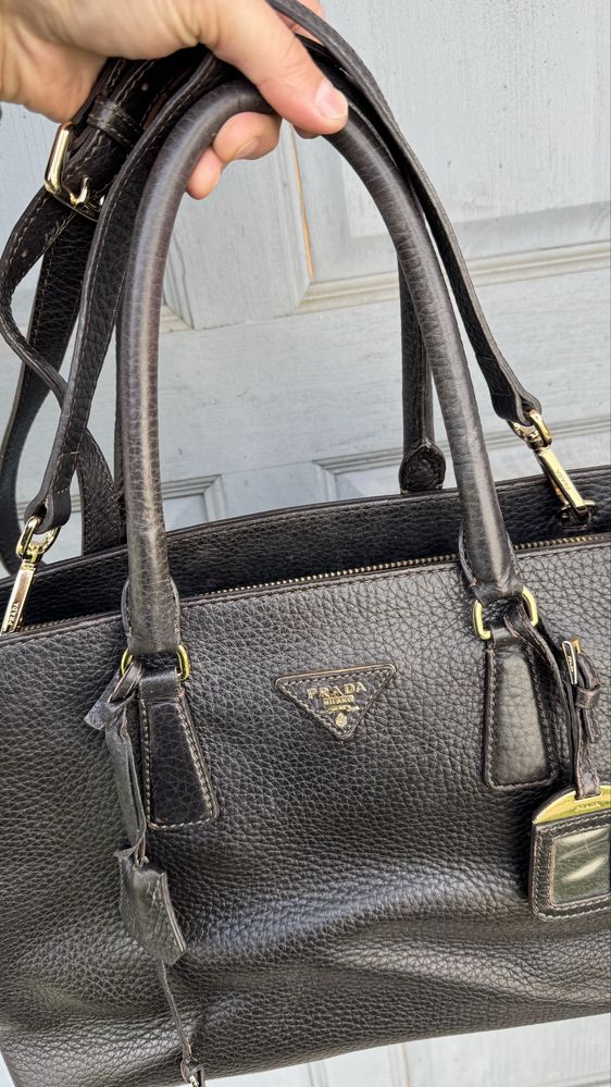Жіноча брендова шкіряна сумка люкс Prada Leather