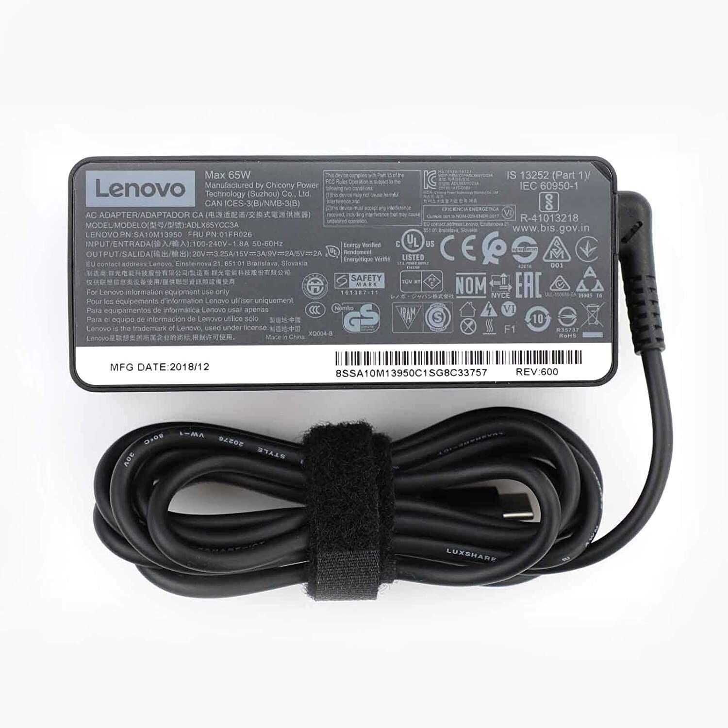 БП Зарядне Lenovo type C 20v 3.25a 45w 65w square 8.5a 11.5A 170w 230w