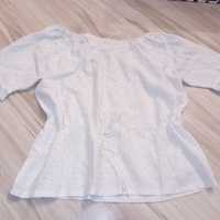 Białą koronkowa bluzka w stylu folkowym 36 S