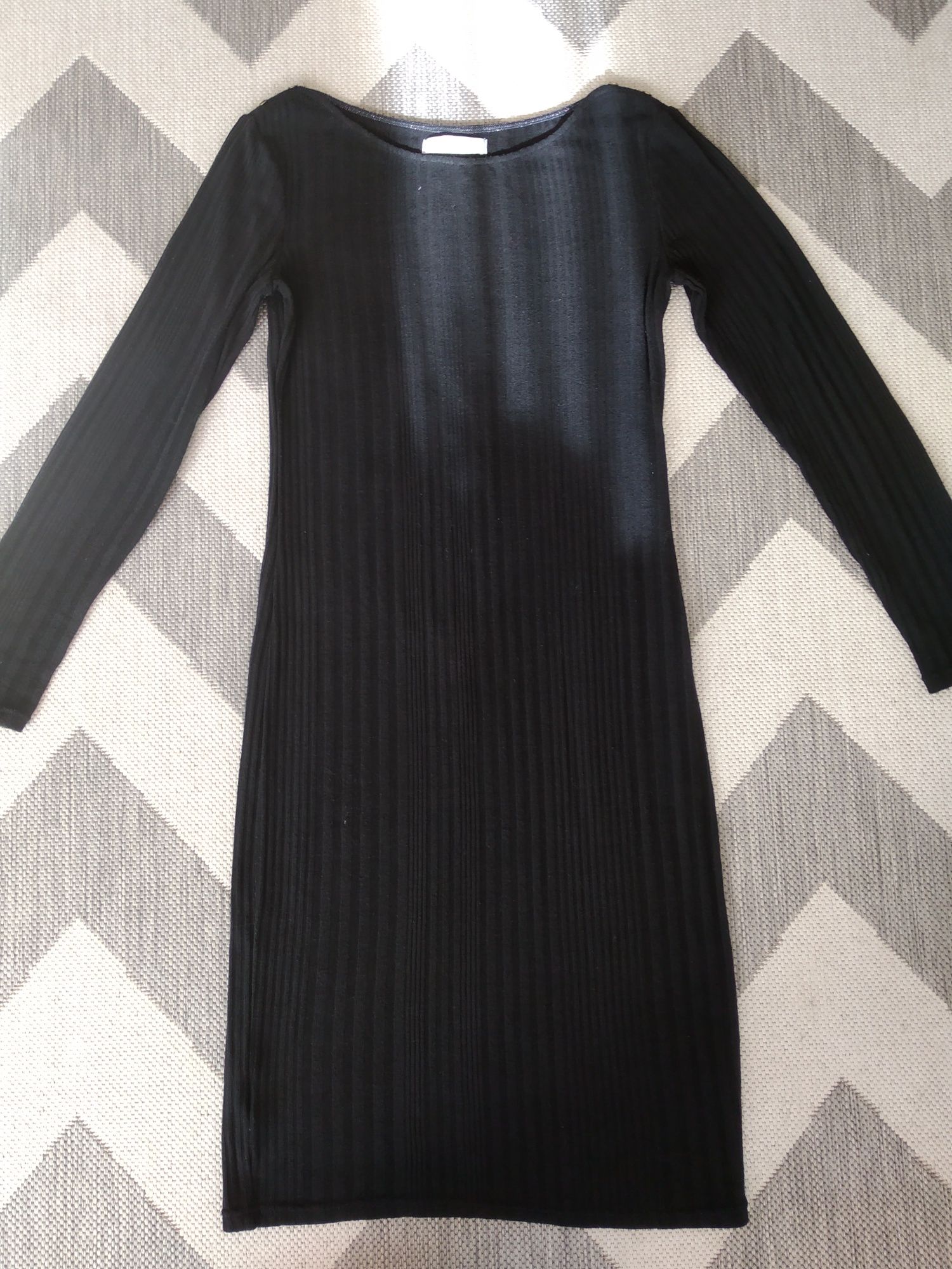 Czarna dzianinowa sukienka, Promod, rozmiar 38