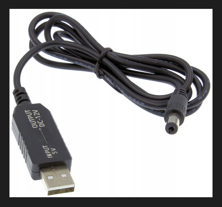 50 sztuk! Kabel ACS PRZETWORNICA DC 2.1x5.5mm USB 5V-12V