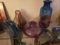 Vendo jarras vidro ikea e marinha grande azul e lilás novas