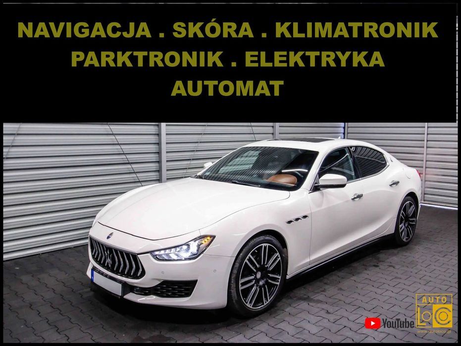Maserati Ghibli Navigacja + SKÓRA + BEZWYPADKOWY + raportDNA !!!