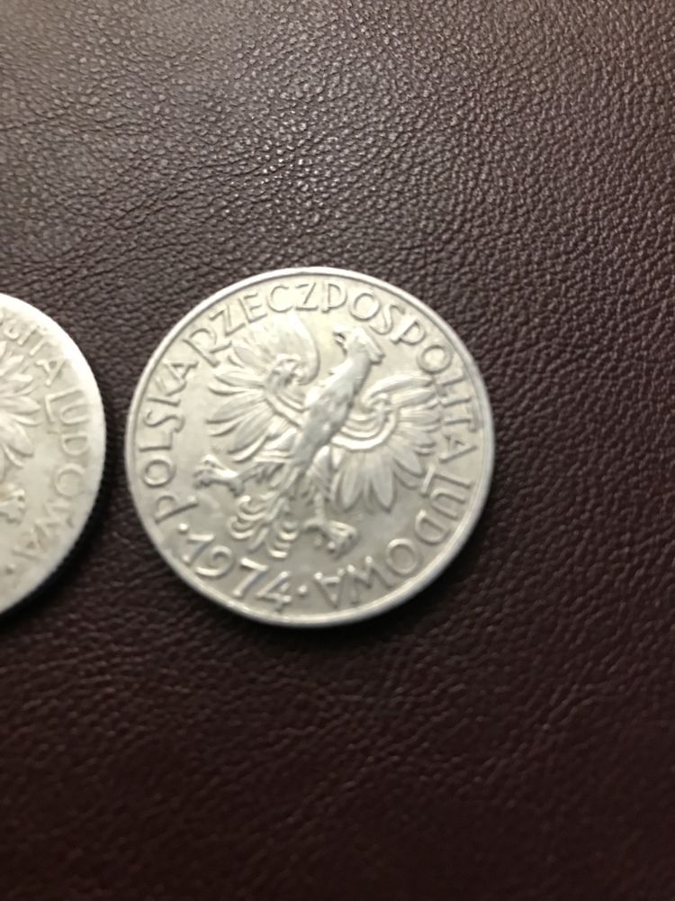 Dwie monety 2x rybak  5zl  1960r 1974r cena za 1.