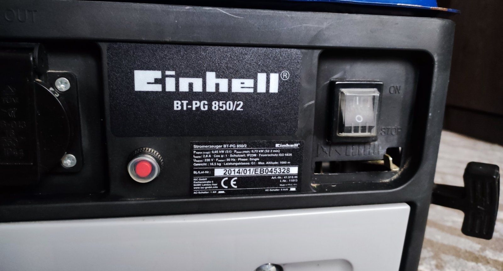 Продам генератор Einhell BT-PG 850/2