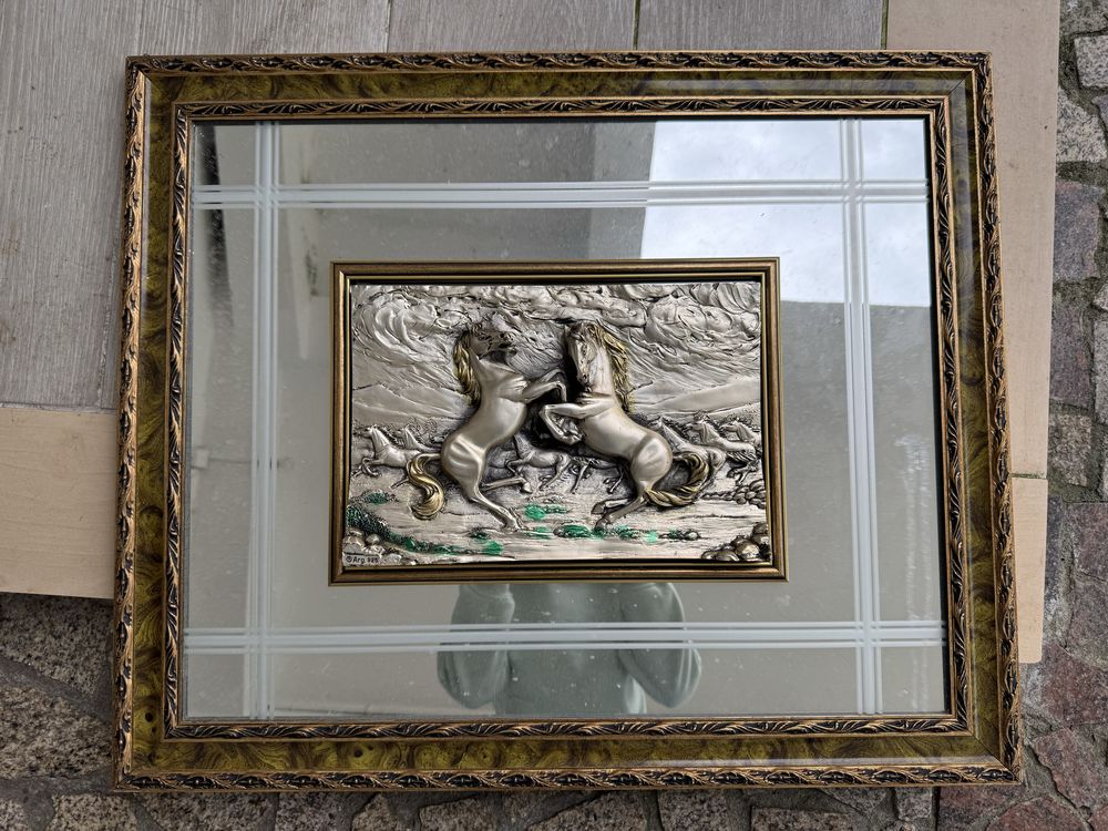 Quadro espelho cavalos