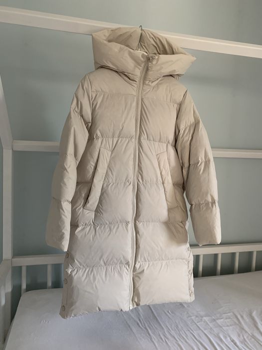 Płaszcz puchowy Zara kurtka pikowana zimowa XS|S