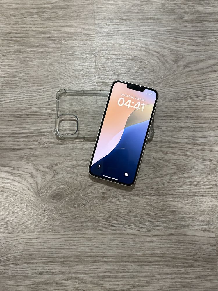 Apple iPhone 13 128GB 95% branco+ capa silicone