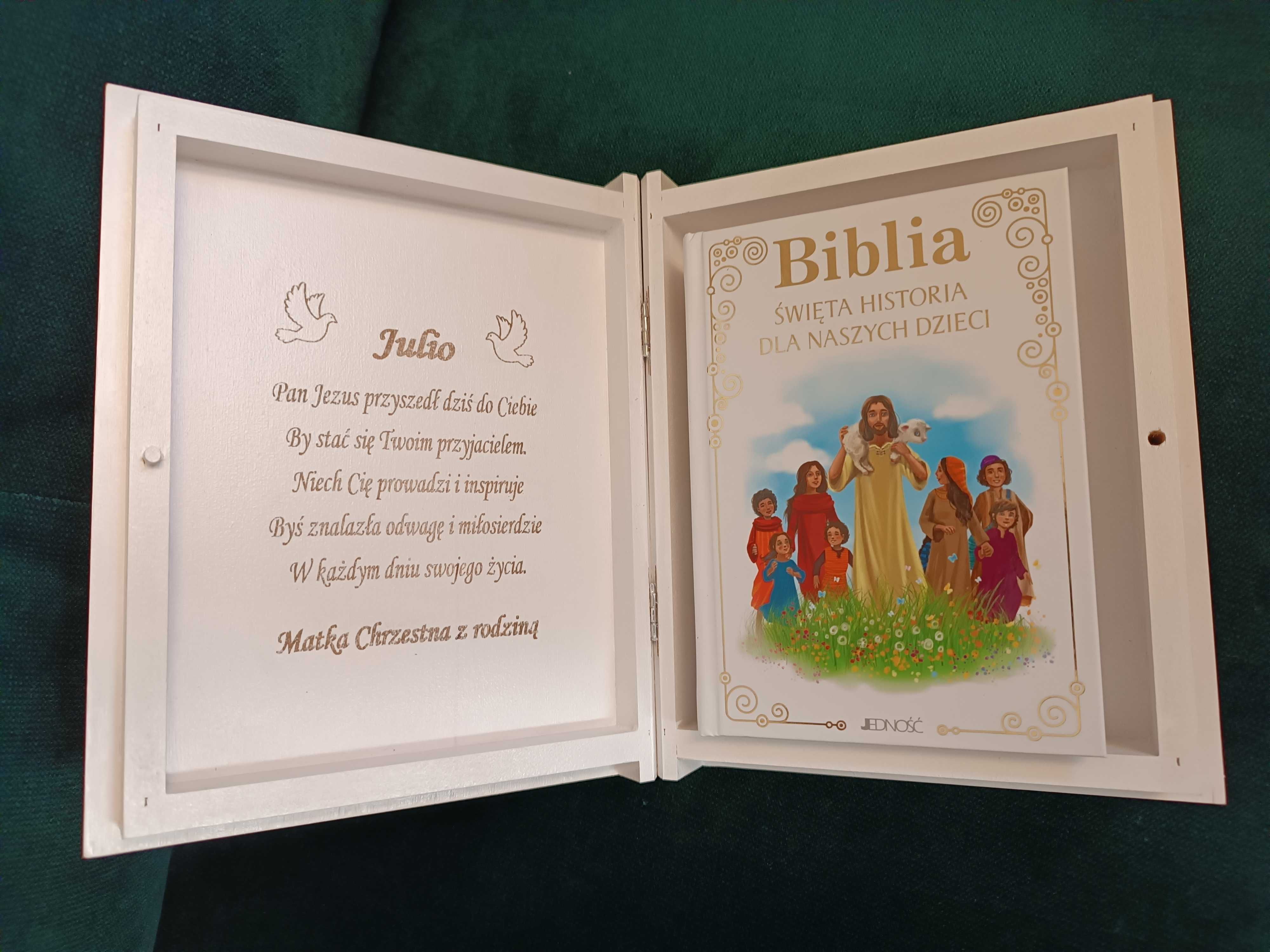 Pudełko Biblia Pamiątka Komunii Świętej Prezent