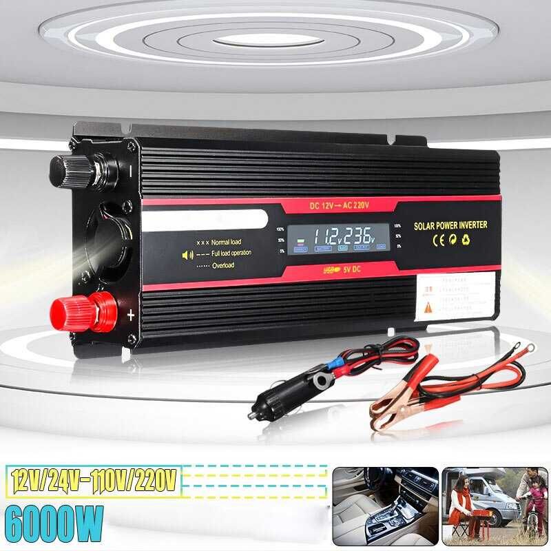 Inversor 6000W • 12V-220V • DC/AC • Carro/Caravana/Camião/Casa • NOVO