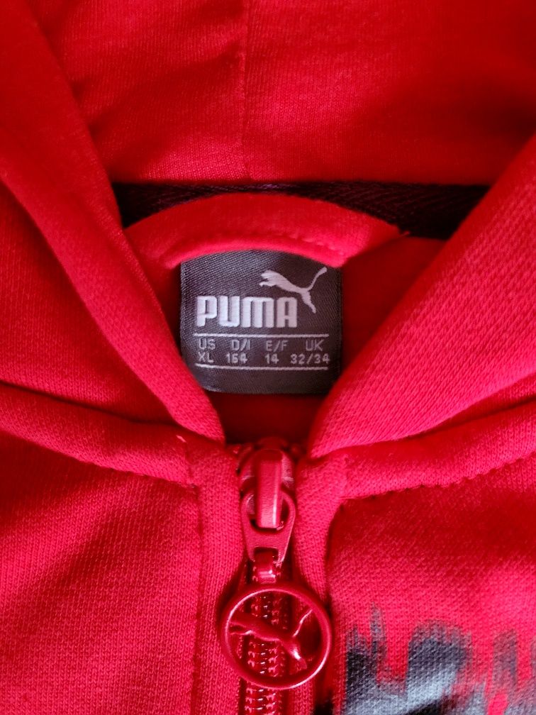 Bluza z kapturem Puma czerwona roz.164