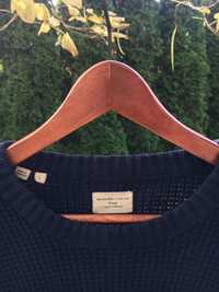 Nowy bawełniany granatowy sweter L