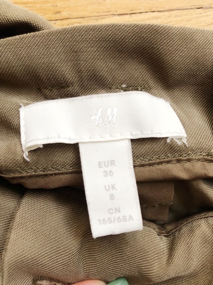 H&M spodnie khaki paper bag, cygaretki, chinosy, bojówki, cargo