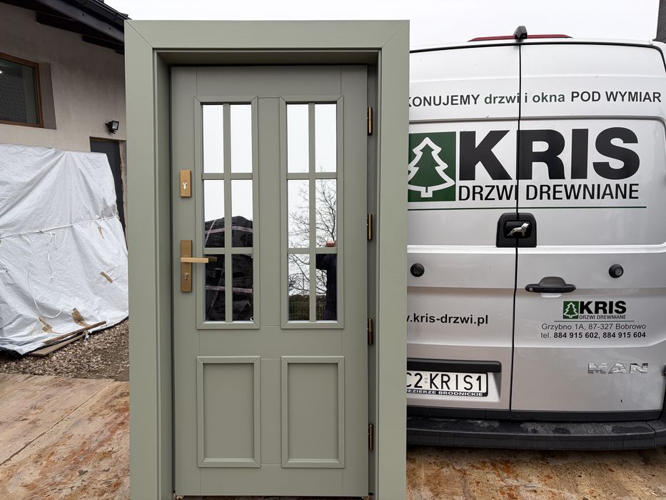 Drzwi zewnętrzne drewniane OD RĘKI Amerykańskie Cała Polska montaż