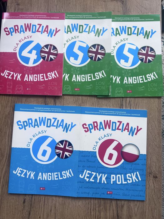 Sprawdziany j.angielski, j.polski kl.4-6 5sztuk