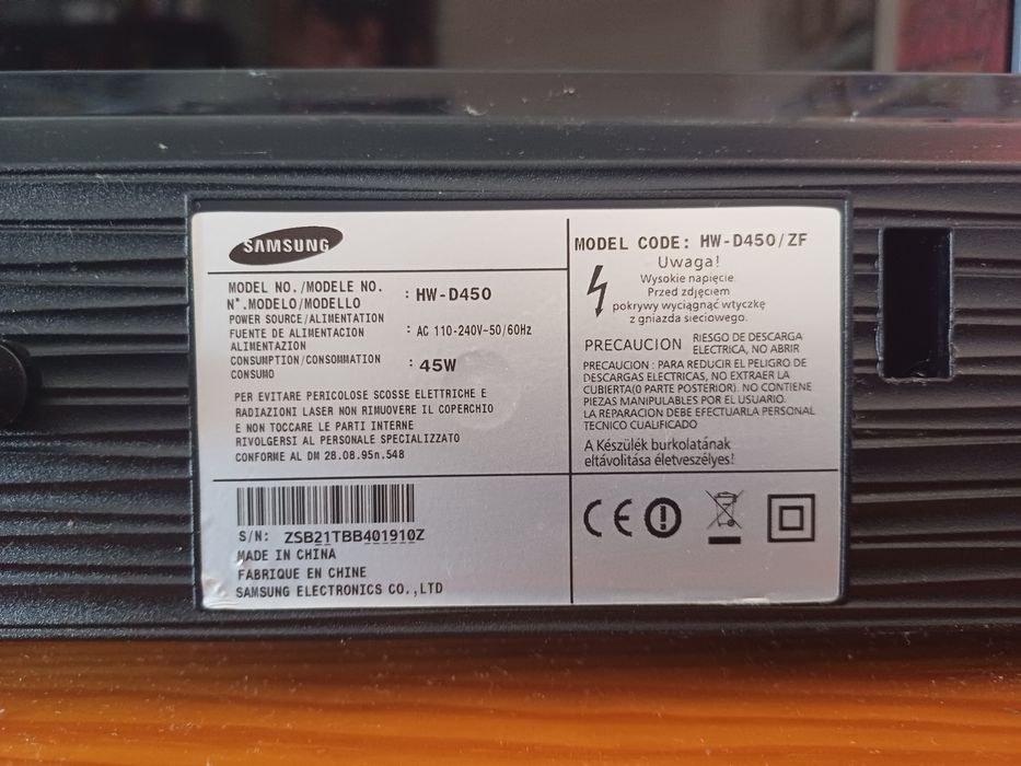 Coluna+Subwoofer Samsung HW D450
