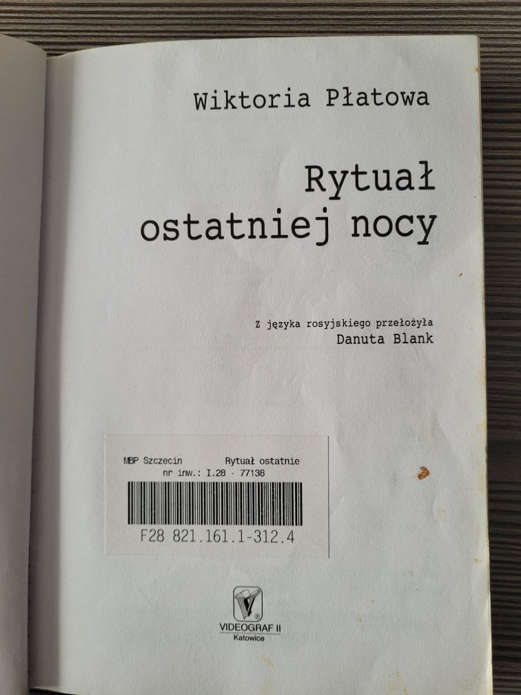 3035."Rytuał ostatniej nocy" Wiktoria Płatowa