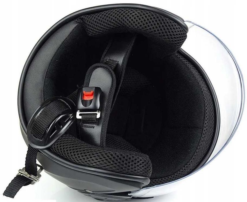 NOWY Lekki KASK Otwarty na Skuter Motor JET Czarny MAT Motocykl L