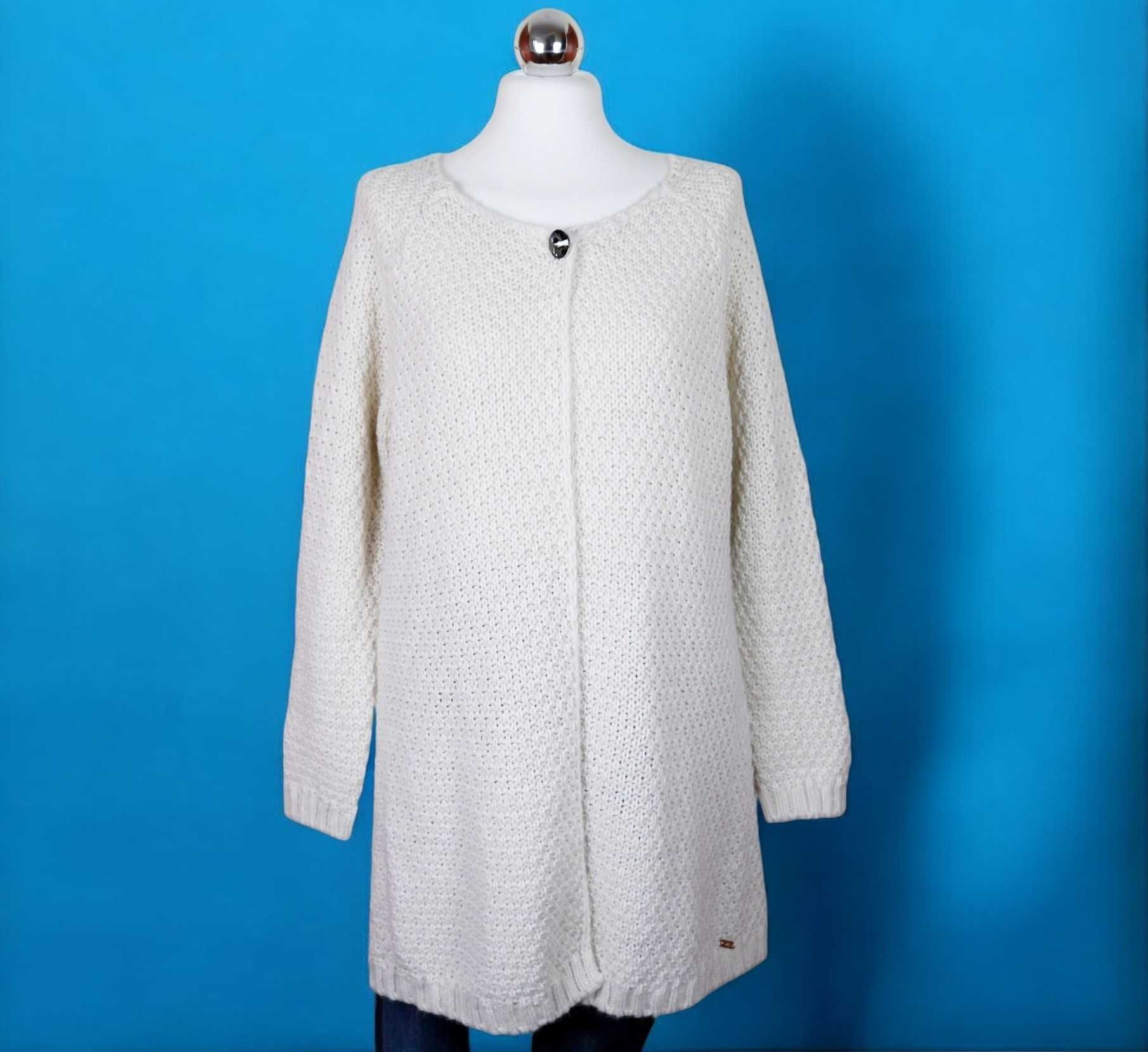 GUESS | kremowy sweter narzutka wełna alpaca M