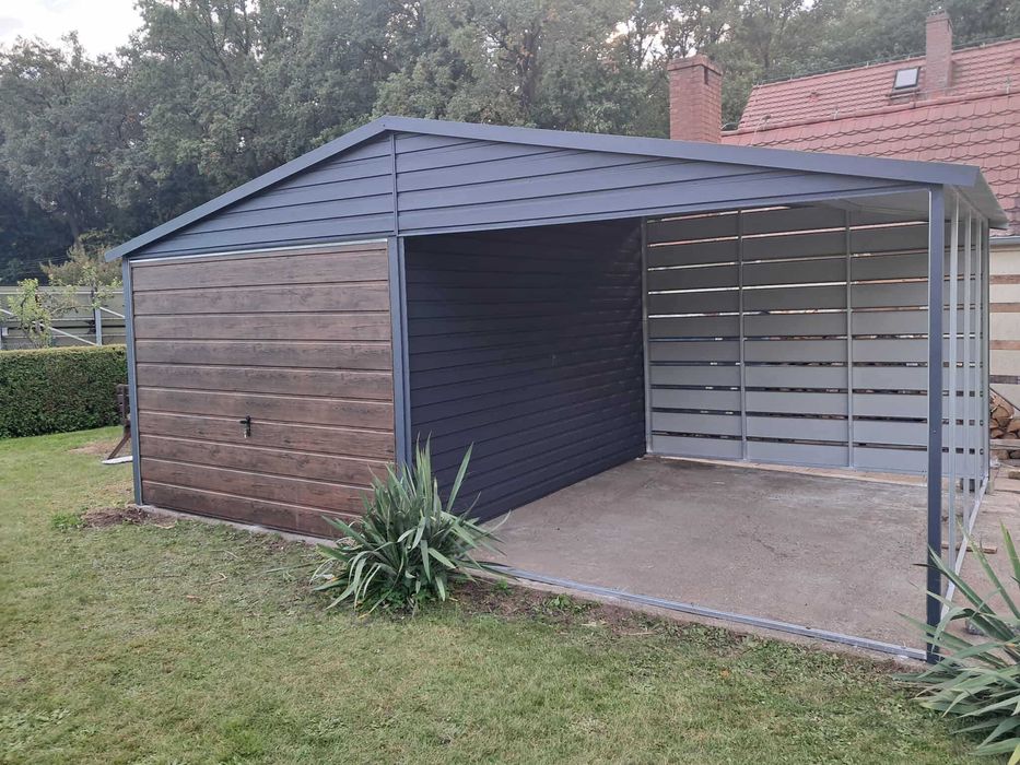 Garaż blaszany, wiata. WZMOCNIONY PROFILAMI. Producent. Cała POLSKA