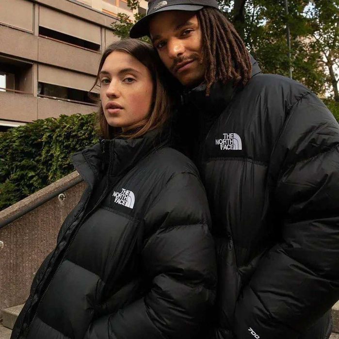 Чоловіча куртка the north face 700 пух лого термопринт S M L XL XXL