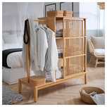 Roupeiro IKEA NORDKISA em bambu com porta deslizante – Como novo!