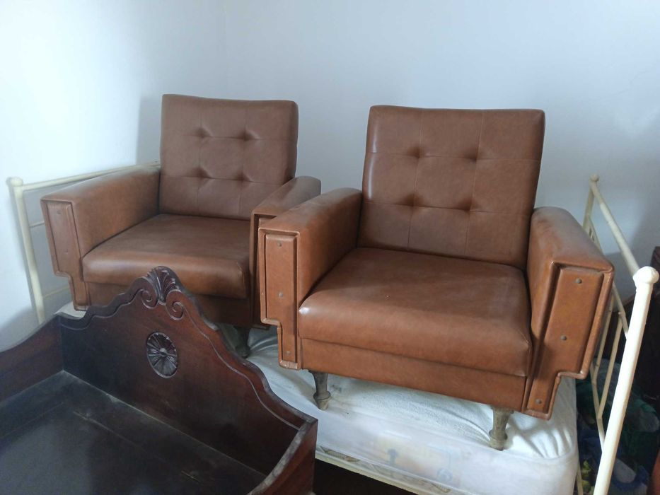2 poltronas\sofá em pele
