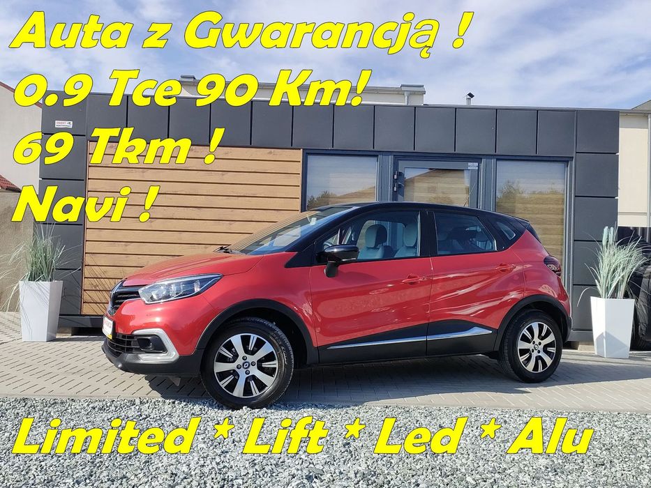 Renault Captur 0.9Tce 90Km*69Tkm*Navi*Lift*Led*Klima*Alu*Bezwypadkowy*Gwarancja