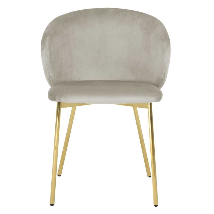 ZZ2024 - Krzesło do jadalni Adrano, welurowe, bezowe/złote nogi