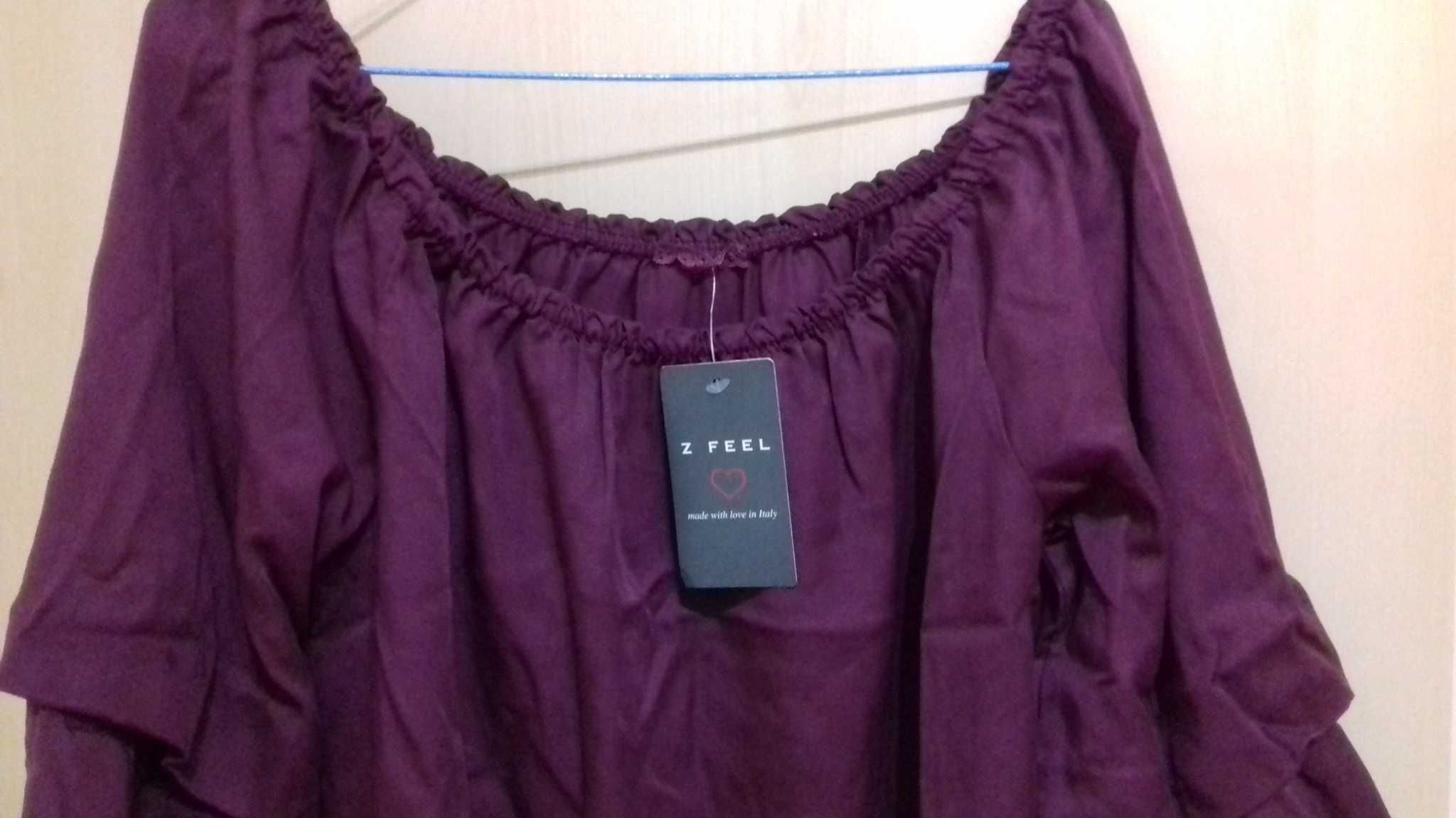 Vestido 100% tencel beringela TU