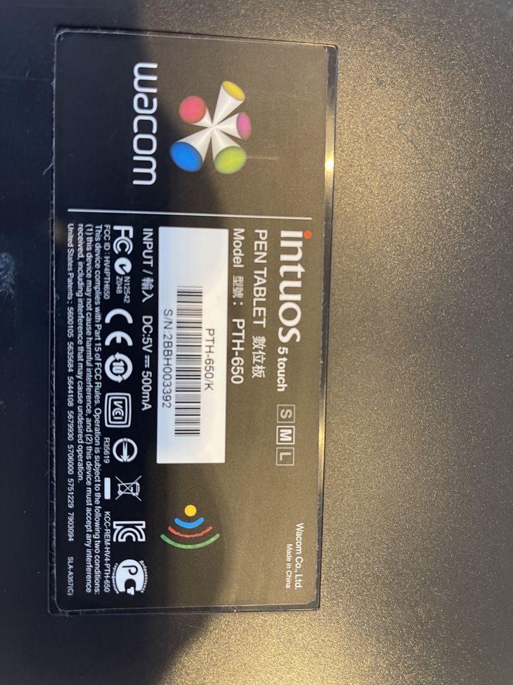 Графічний планшет Wacom Intuos 5 touch PTH-650