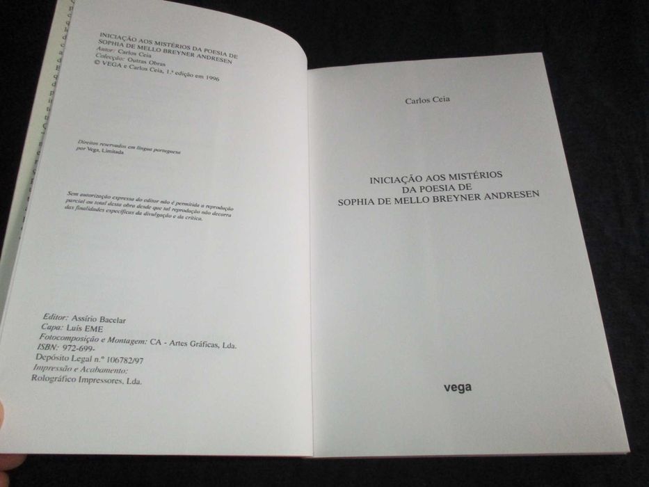 Livro Iniciação aos Mistérios da Poesia de Sophia de Mello Breyner