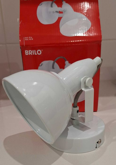 Candeeiro / Aplique de parede ou tecto (E14] de cor branca