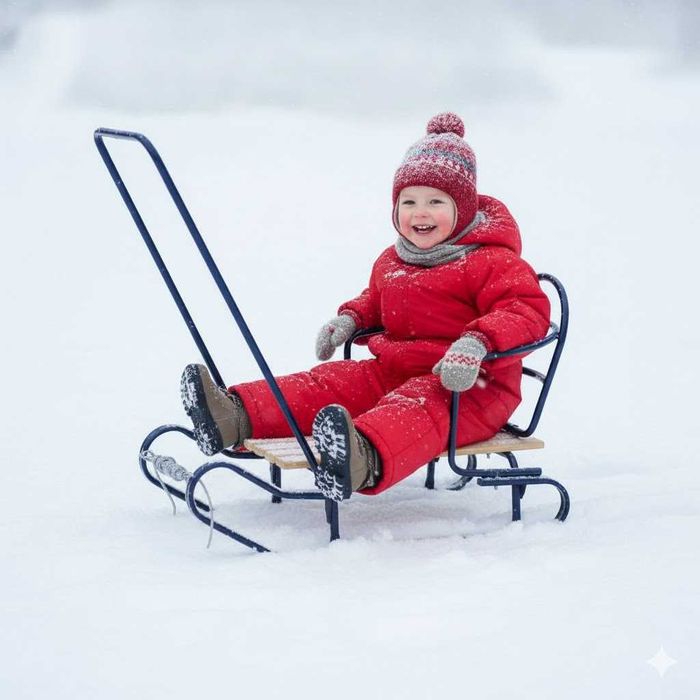 Санки "Королевские Спринтер" с Удобной Ручкой и Спинкой