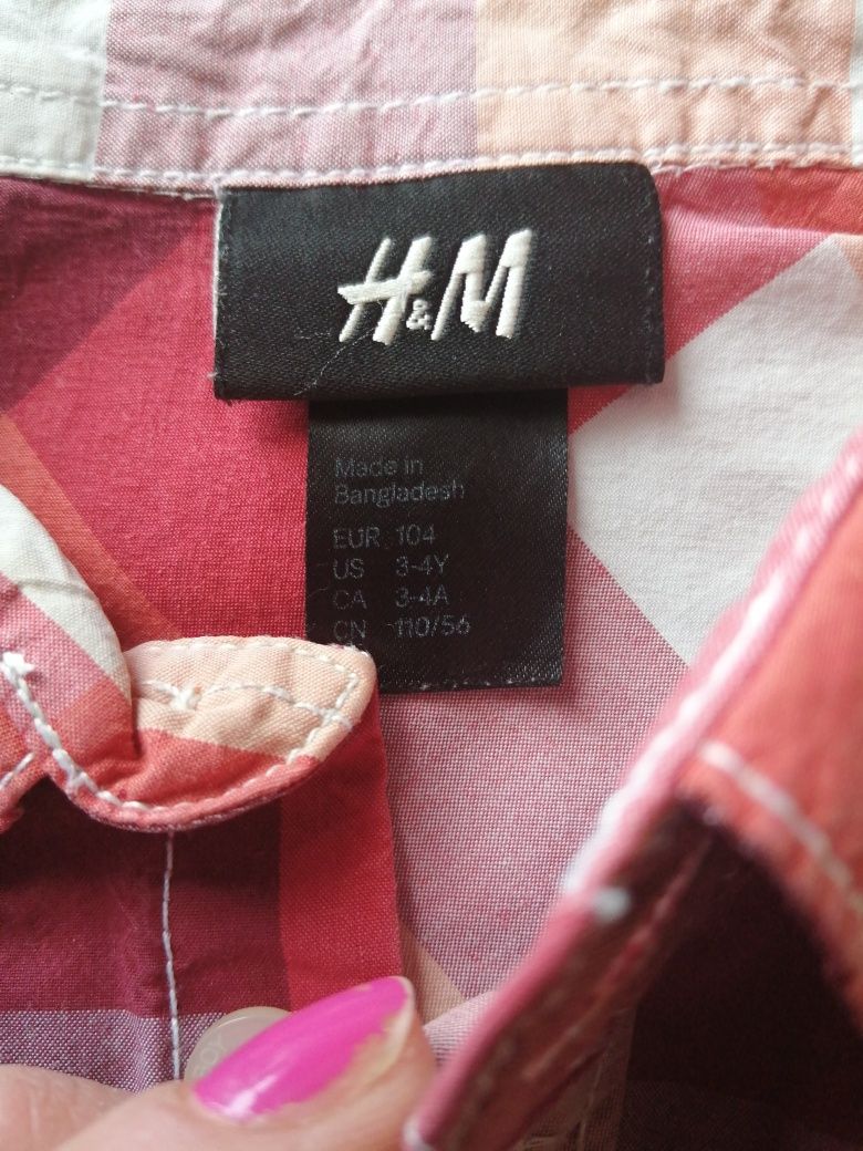 Koszula z krótkim rękawem chłopiec 104 h&m